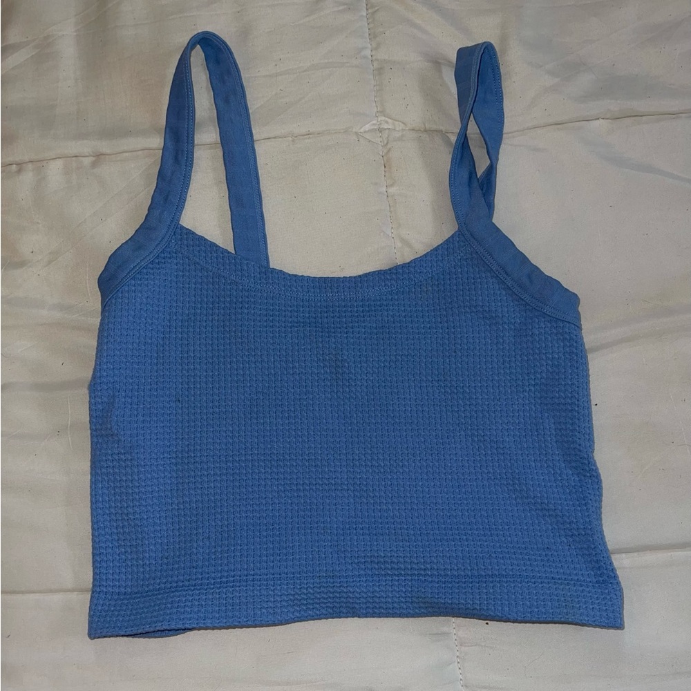 Forever 21 Blue Knit Cropped Tank Top